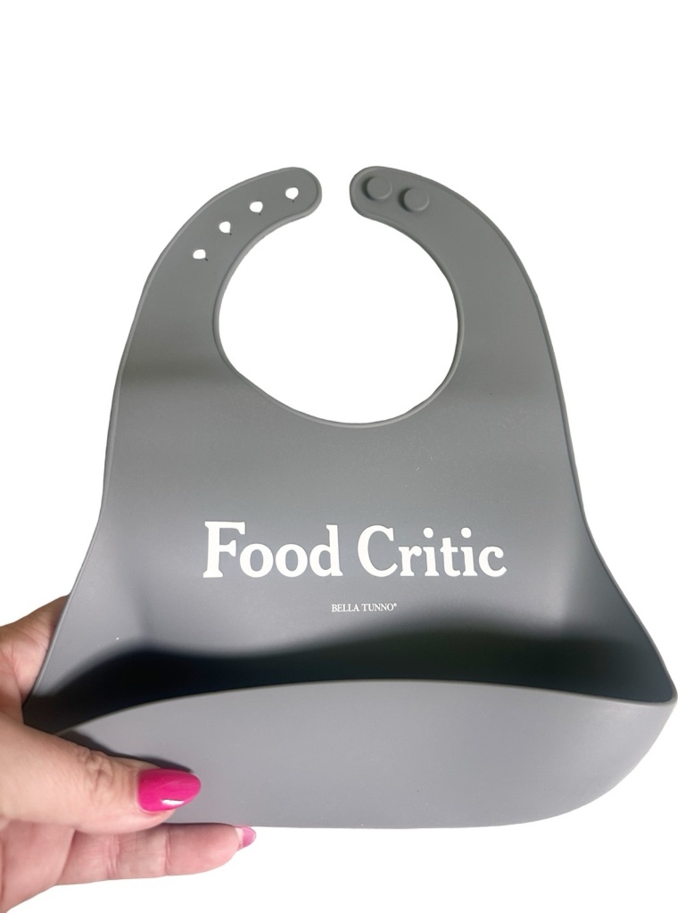 Bella Tunno ‘Food Critic’ Silicone Bib Gray